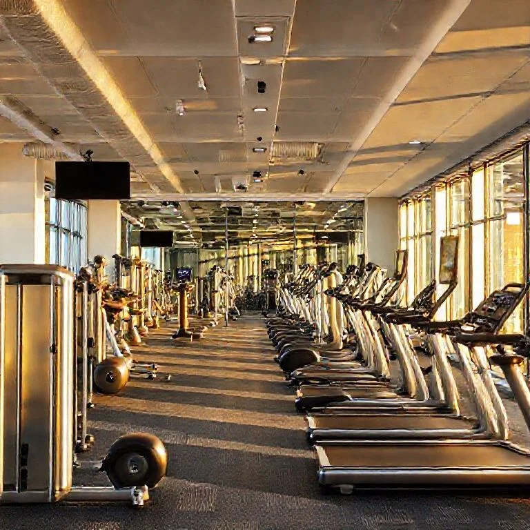 Dynamic light trails capturing movement in a dark space